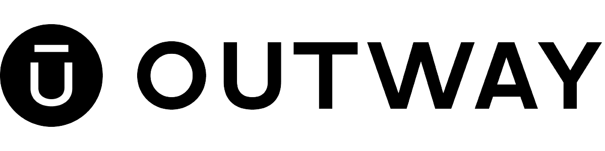 Outway logo in black and white.